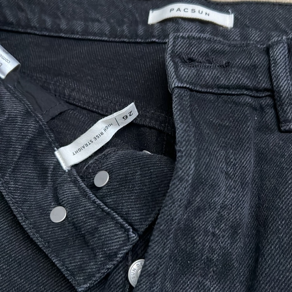 PacSun Women's Black High Rise Straight Ankle Jeans - Picture 2 of 3